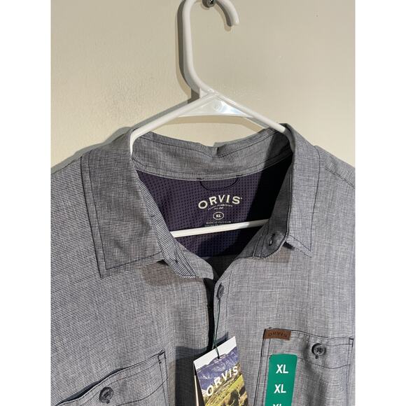 Orvis Men's Short Sleeve Tech Shirt Eclipse Stripe/Light Gray Size XL - Picture 3 of 8